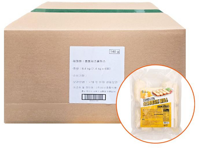 통통치즈롤까스 1.4KG(10입)㈜상신종합식품 BOX(6), 6개, 1.4kg