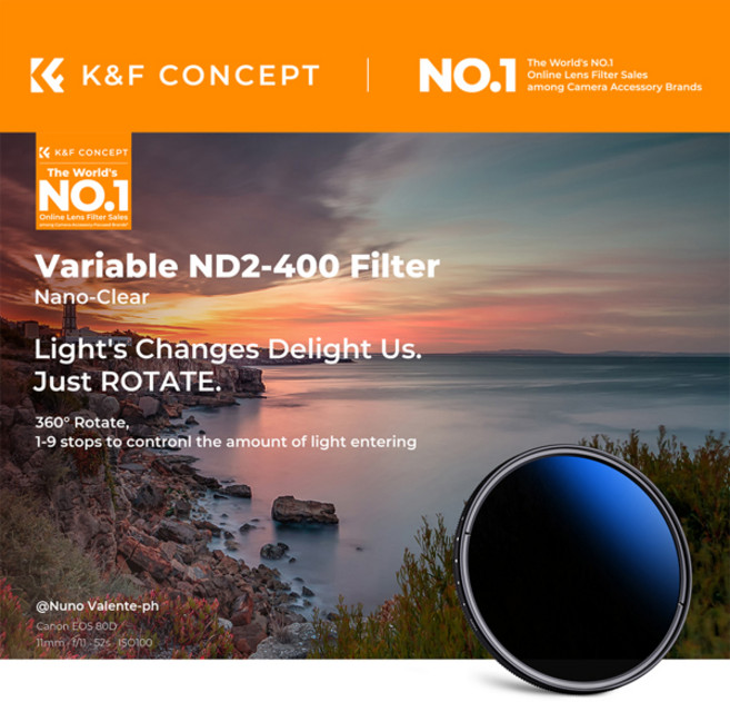 CONCEPT 나노 ND2 400 가변 ND 필터 초박형 방수 HD 37 40 43 46, 08 52mm