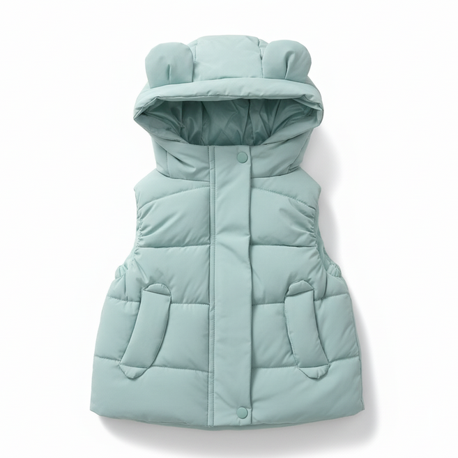 파스텔 아기패딩조끼 후드 겨울 아우터 베스트 방한