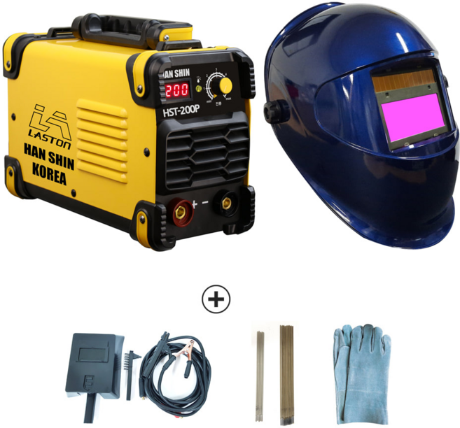 한신 가정용 현장용 용접기 HST-200P세트+티맥 용접면, 1개
