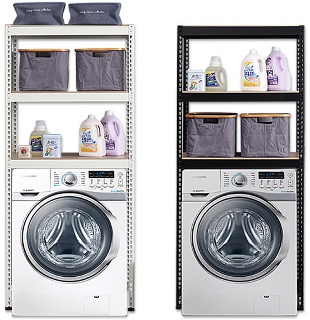 스피드랙 세탁기 건조기 수납 선반, 1000x400, 1800_2단, 블랙, 1개