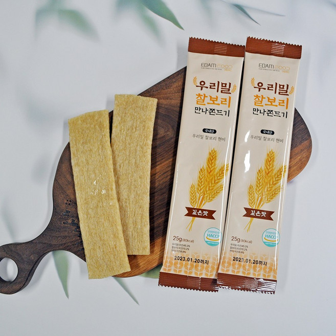 이담푸드 추억의 우리밀 100% 국산곡물 찰보리 만나쫀드기, 25g, 10개
