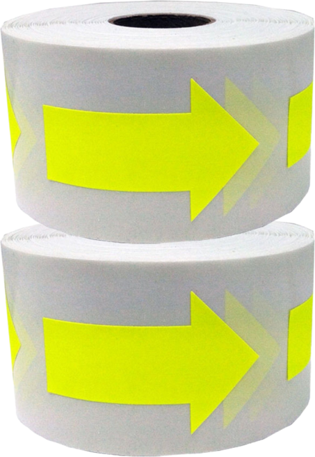 6종 화살표 스티커 5cm 500매 대용량, 2세트, 옐로우(1111) 500매