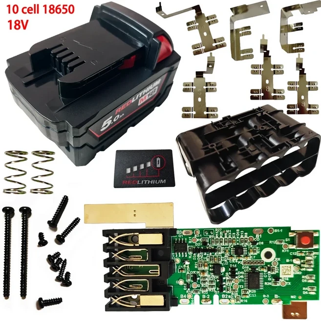 MILWAUKEE18V 케이스 쉘 하우징 6Ah BMS 10 셀 18650용 M18 5A 키트, 03 5A