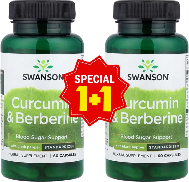 1+1 스완슨 베르베린 커큐민 플러스 흑후추 함유 캡슐 60정 약들약 고약사 / 해외직구 미국정품, 2개 - 쿠팡
