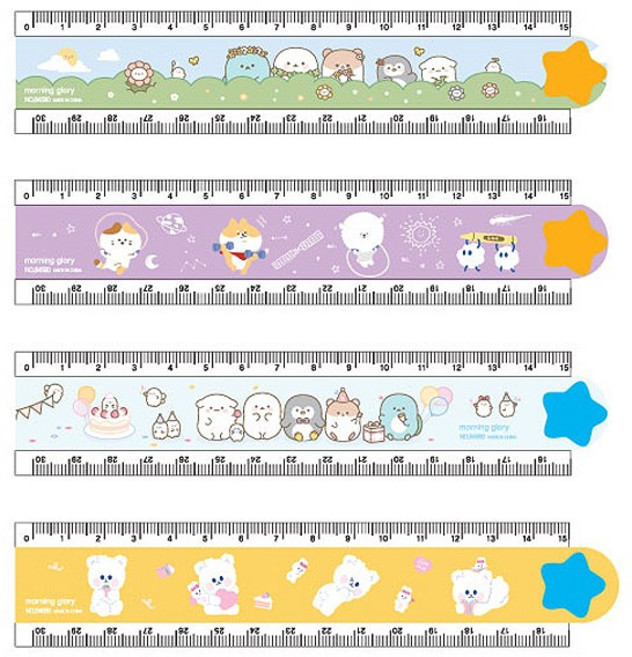 모닝글로리 캐릭터 겹자 30cm 랜덤, 3개