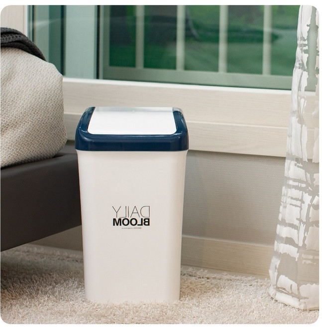 사무실 가정용 원형 사각형 쓰레기통 종량제10리터휴지통 4size, 1개