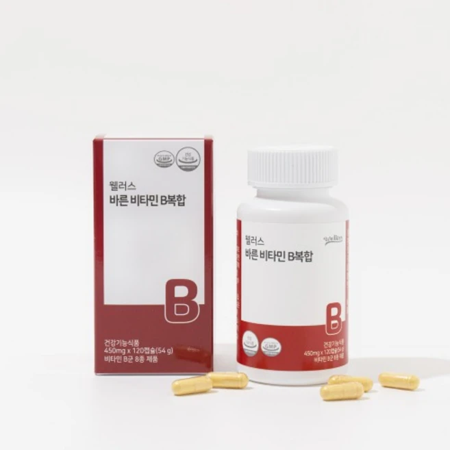 웰러스 바른 비타민B복합 450mg x120캡슐, 1박스, 120정 - 쿠팡