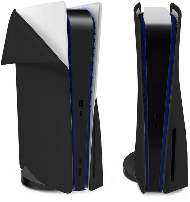 PS5 플스5 커버 콘솔커버 실리콘 케이스, 디스크에디션 블랙, 1개