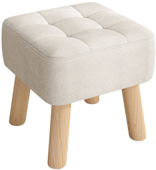 아이위크 북유럽풍 심플 미니 풋 사각 스툴 보조 의자 쇼파 발받침, 화이트