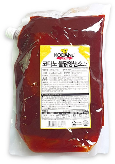 코다노 불닭 양념 소스 2kg, 2개