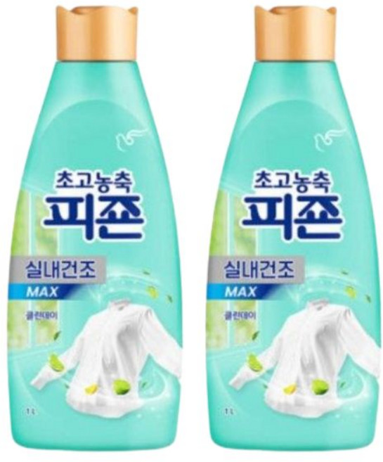 피죤 초고농축 실내건조 클린데이 용기, 2개, 1L