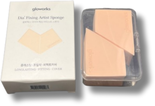 글로웍스 다이아 픽싱 아티스트 스펀지 2p (수량선택가능) gloworks 초밀착 커버 롱래스팅 착붙 메이크업, 다이아 스펀지 2p, 1개