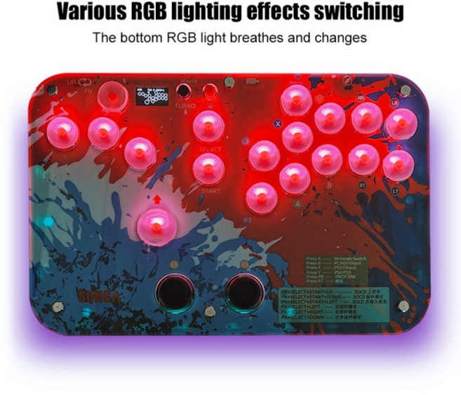 펀포트리스 히트박스 HG 철권 8 레버리스 아케이드 격투 게임 스틱 컨트롤러 Sanwa OBSF PC XBOX용, 01 ps5-xbox-ns-pc