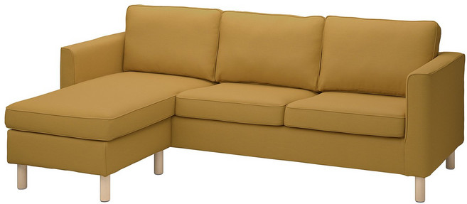이케아 PÄRUP 페루프 3인용소파+긴의자 비슬레 옐로브라운 595.142.86