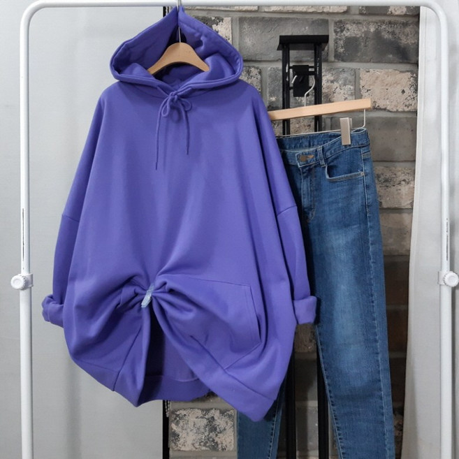 상상그이상 여성용 국내제작 기모 커플 빅후드 부담없이 입기 좋은 가볍고 따뜻한 무지디자인 어디든 잘어울리는 가성비 좋은 꾸안꾸 후드티 집앞룩 빅사이즈 임산부 롱티셔츠