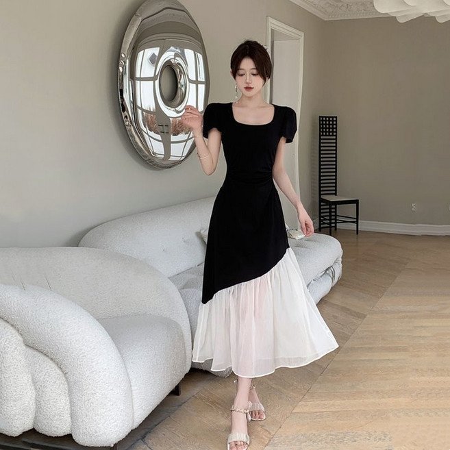 여름 여자 롱 원피스 빅사이즈 데일리룩 프렌치 하객룩 원피스