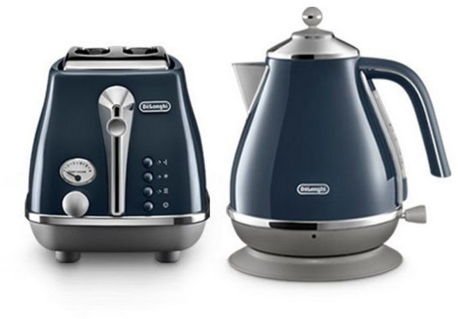 드롱기 아이코나 전기포트+토스터기 세트 KBOV2001 CTOV2003 .BL 캐피탈 런던블루