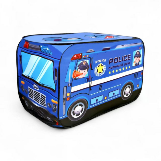 兒童警察車造型遊戲帳篷 室內角色扮演玩具, 藍色-警察車, 1個