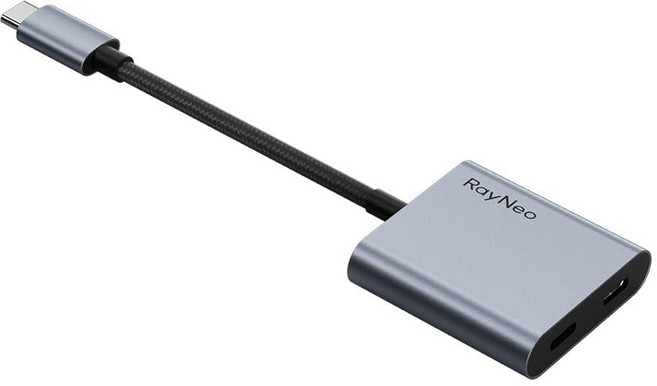 RayNeo USB-C - 안경 충전 어댑터 및 플레이 스위치 (스위치 2 아님)/PS5/Xbox/Mac/노트북 DP Alt 모드 장치 100W PD 4K@60Hz 출력 A