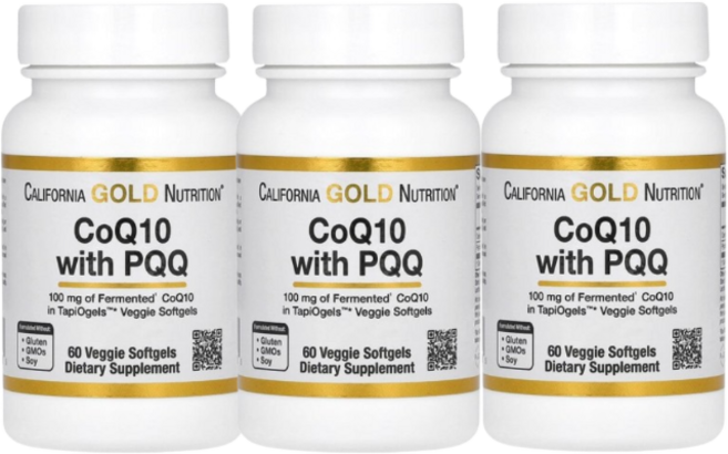 CGN 코큐텐 코엔자임 Q10 PQQ 포함 유비퀴논 100mg 60캡슐X3 180일분, 3개, 60정