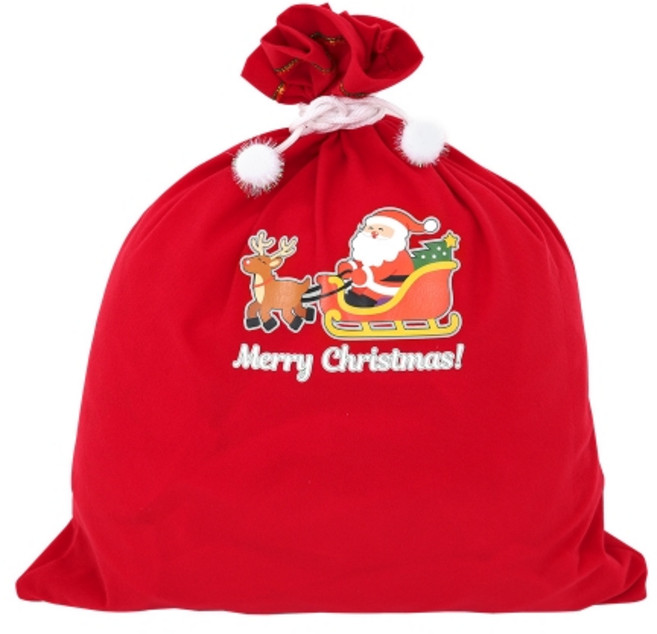 하하홈파티 산타 선물 주머니(44X52) 선물보따리 선물자루 산타할아버지 소품, 1개