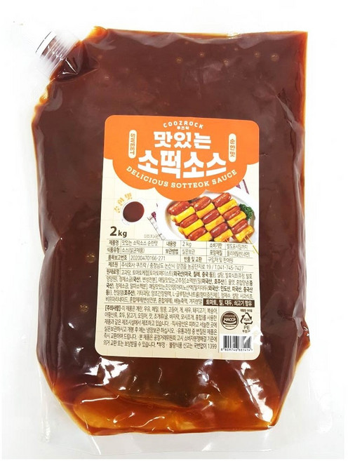 쿠즈락 소떡소떡 소스 파우치, 2kg, 1개