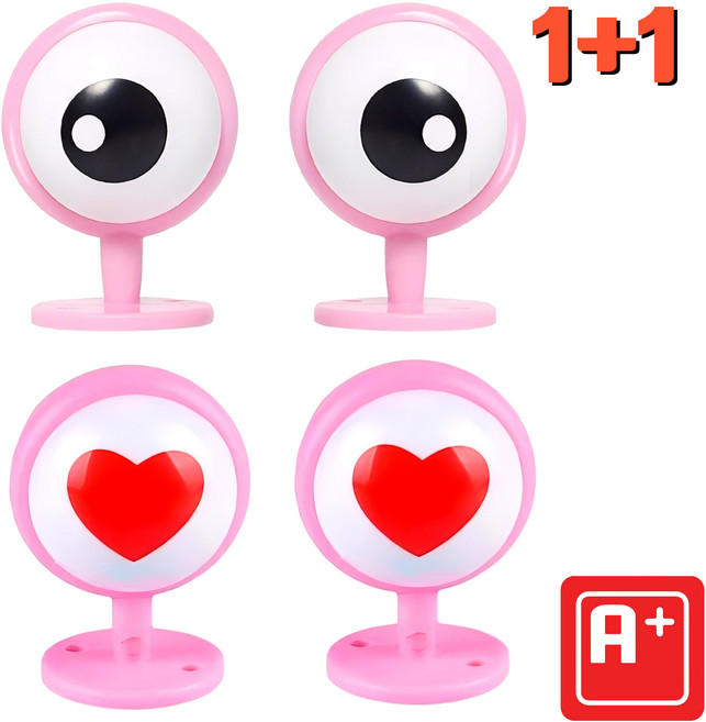 알탱고 [1+1]귀여운 /개구리 눈/ 헬멧 부착형 레포츠용 선물용, 핑크