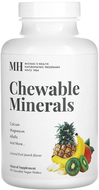 Michael's Health 츄어블 미네랄 천연 프루트 펀치 비건 웨이퍼 90개 Health (마이클스 헬스), 1개 - 쿠팡