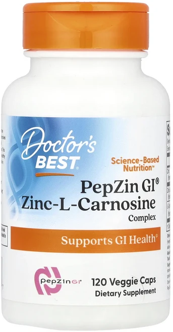 Doctor's Best PepZin GI® 아연 l-카르노신 복합체 베지 캡슐 120정, DoctorsBestPepZinGI아연l카르노신복합체베, 1개 - 쿠팡