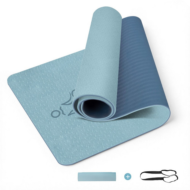오마이가 TPE 요가매트 두꺼운 홈트매트 필라테스매트, 1개, 바다블루