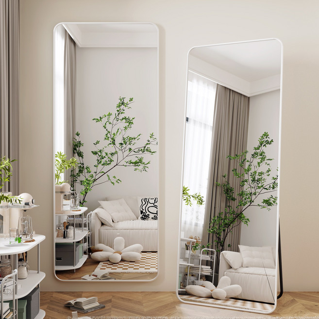 뷰티피크 전신거울 3in1 스탠드 벽걸이 거치형 강화안전유리 600*1650, 화이트