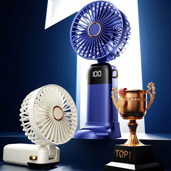 손선풍기 냉각손선풍기 무소음 LED 미니선풍기 5단 조절 강풍 휴대용 핸디 1+1, 아이보리+아리보리