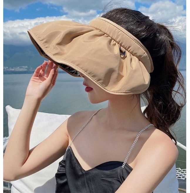 여성 자외선차단 와이어 돌돌이 썬캡 챙모자