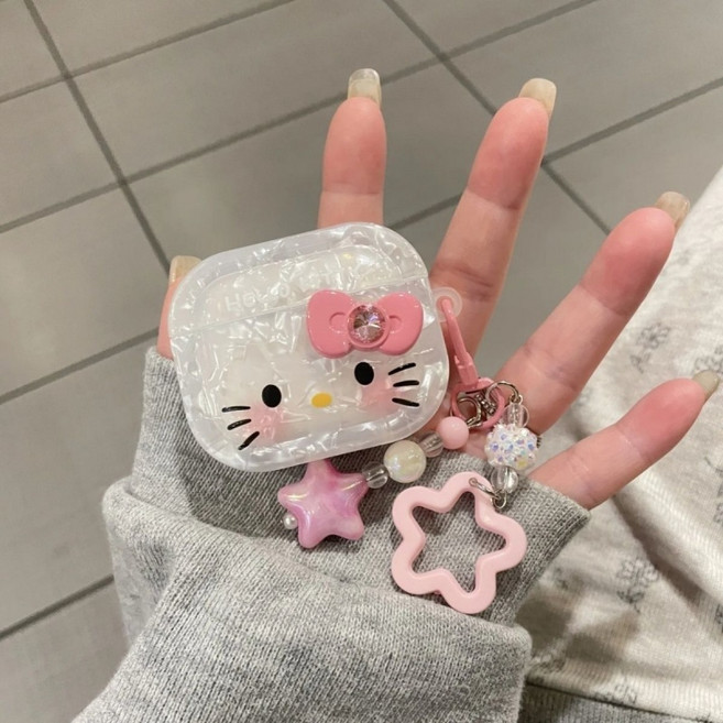 TYREUS 샤이닝 키티 케이스 에어팟3/4 프로3 호환 체인 케이스