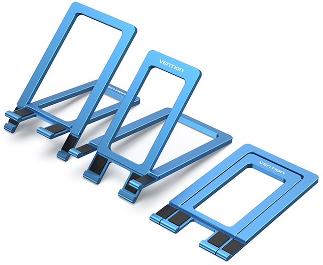 벤션 접이식 알루미늄 휴대폰 태블릿 모바일 스탠드 거치대, 1개, 블루, KCZ