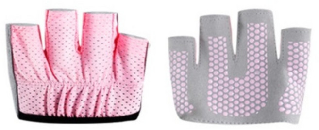 웰럽 프리미엄 요가 필라테스 가죽 장갑 WL-1220 2p세트, 핑크