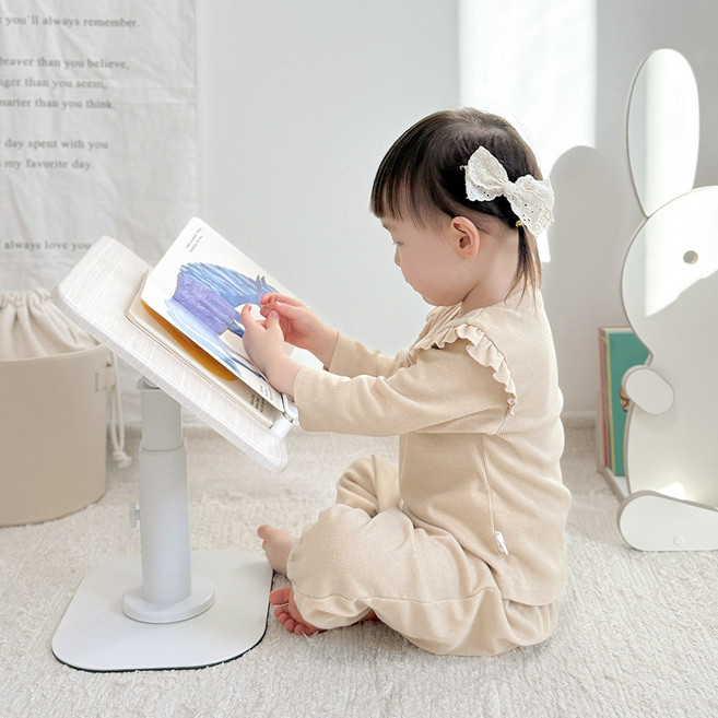 베베코지 아기 높이 조절 독서대 책 거치대 받침대 유아 어린이 원목 접이식 각도