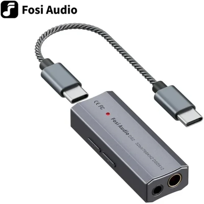 Fosi 오디오 DS2 DS512 파이 DAC 헤드폰 앰프 미니 오디오 USB DAC 앰프 지지대 32 비트 768kHz 3.5mm, 01 검정색, 01 China Mainland