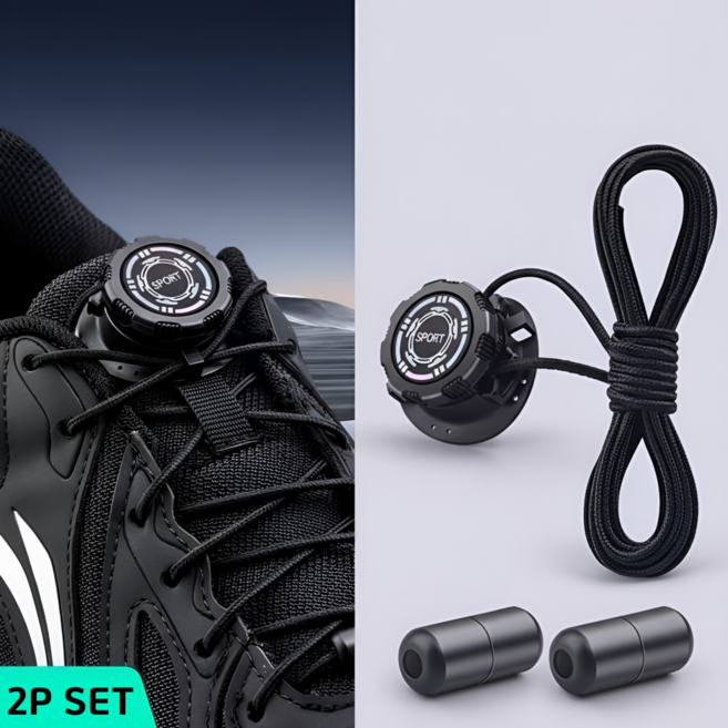 다이얼 원터치 매듭없는 스포츠 신발끈 운동화끈 2p 세트