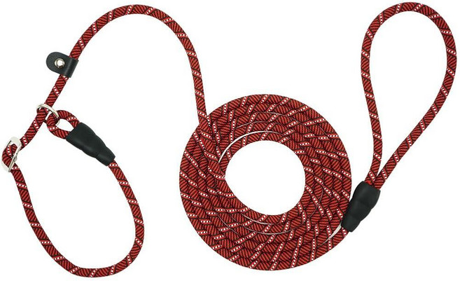 YUCFOREN 3m(10피트) / 6.1m(20피트) 긴 슬립 리드 강아지 목줄 0.9cm(3/8인치) 두께의 나일론 반사 로프 당김 없는 훈련 리드 중형견용 (6.1m(2