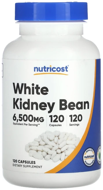 Nutricost 흰강낭콩 6500mg 캡슐 120정, 1개 - 쿠팡