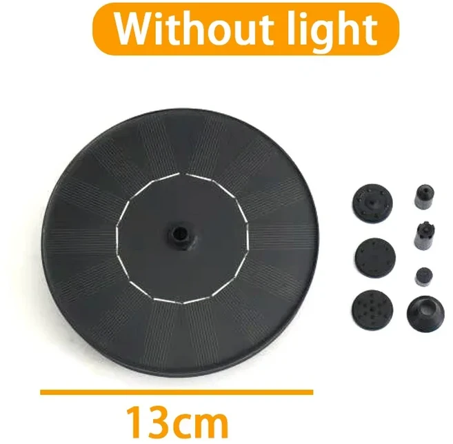 플로팅 태양열 조류 목욕 물 분수 조명 정원 폭포 연못 전지 패널 구동 펌프 장식, 03 13 CM Without Light