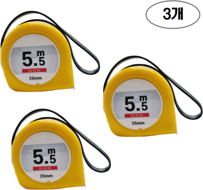 수코리아 양면줄자 수동줄자 미니줄자 5.5m, 3개