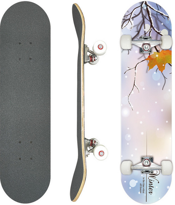 31寸滑板專業成人刷街楓木四輪初學者兒童雙翹板凹板skateboard, 1個, 銀裝素裹