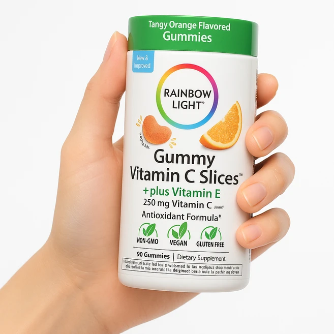 레인보우라이트 비타민 C 슬라이스 250mg 텐지 오렌지 구미, 90정, 1개 - 쿠팡