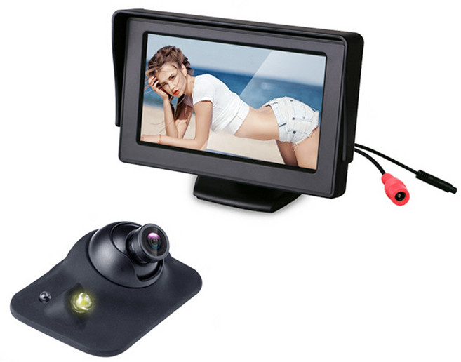 자동차 사각지대 180도 전방 후방 카메라 모니터 세트 후방카메라, 180도 카메라