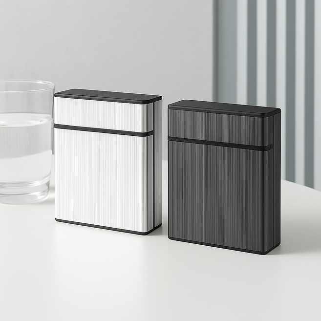 프리미엄 원터치 오픈 메탈 담배 케이스 40구