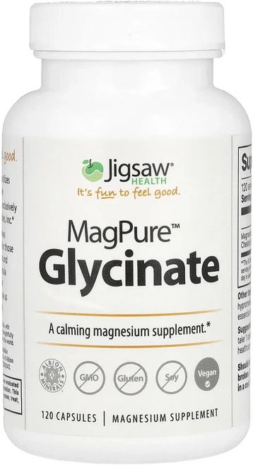 단백질 비타민 철분 마그내슘 칼슘 Jigsaw Health MagPure™ 글리시네이트 캡슐 120정(캡슐 1정당 50mg) 고루고루섭취해주세요, JigsawHealthMagPure글리시네이트캡슐120, 1개 - 쿠팡