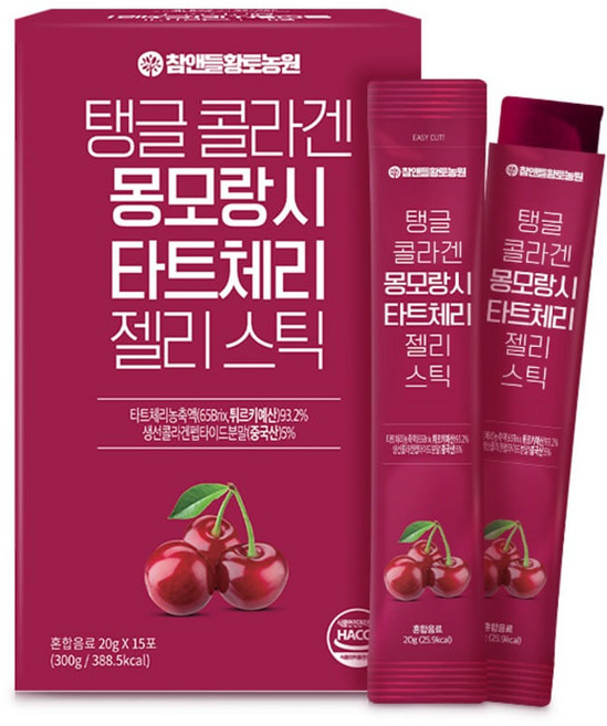 몽모랑시 타트체리 콜라겐 젤리 스틱 저분자 피쉬콜라겐 펩타이드 300달톤 터키산, 1박스, 15회분